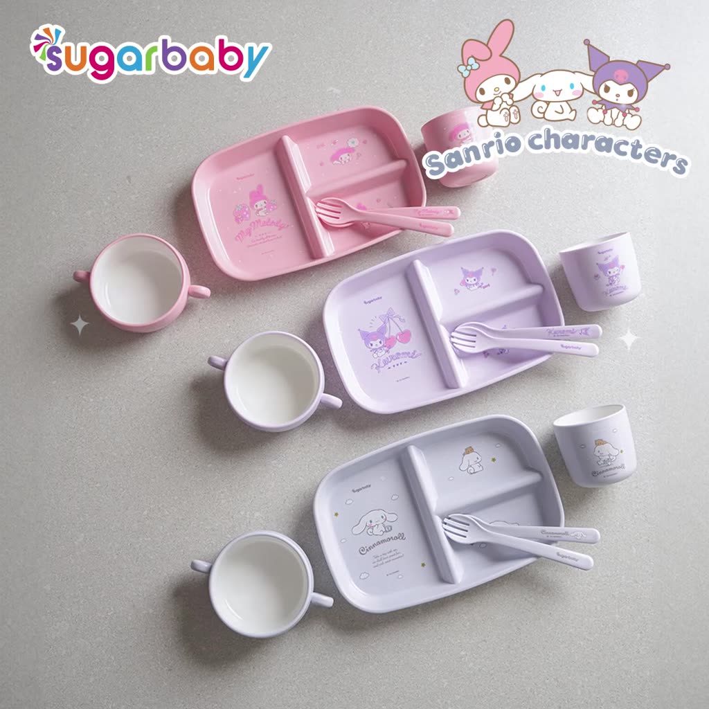 Sugarbaby 5in1 Premium Feeding Set Sanrio Collection Peralatan Makan Bayi Food Grade