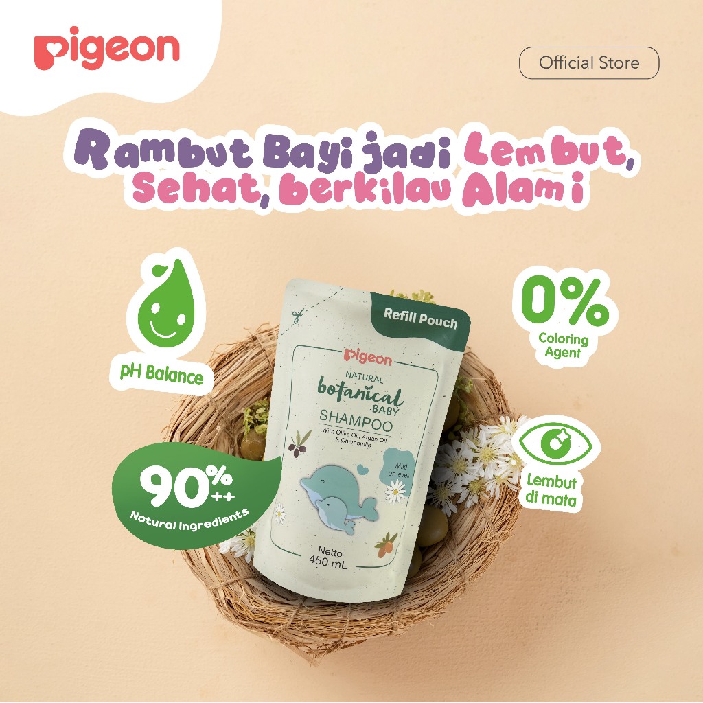 PIGEON Botanical Baby Shampoo 240ml dengan Olive Oil dan Chamomile untuk Kulit Sensitif Foto 6