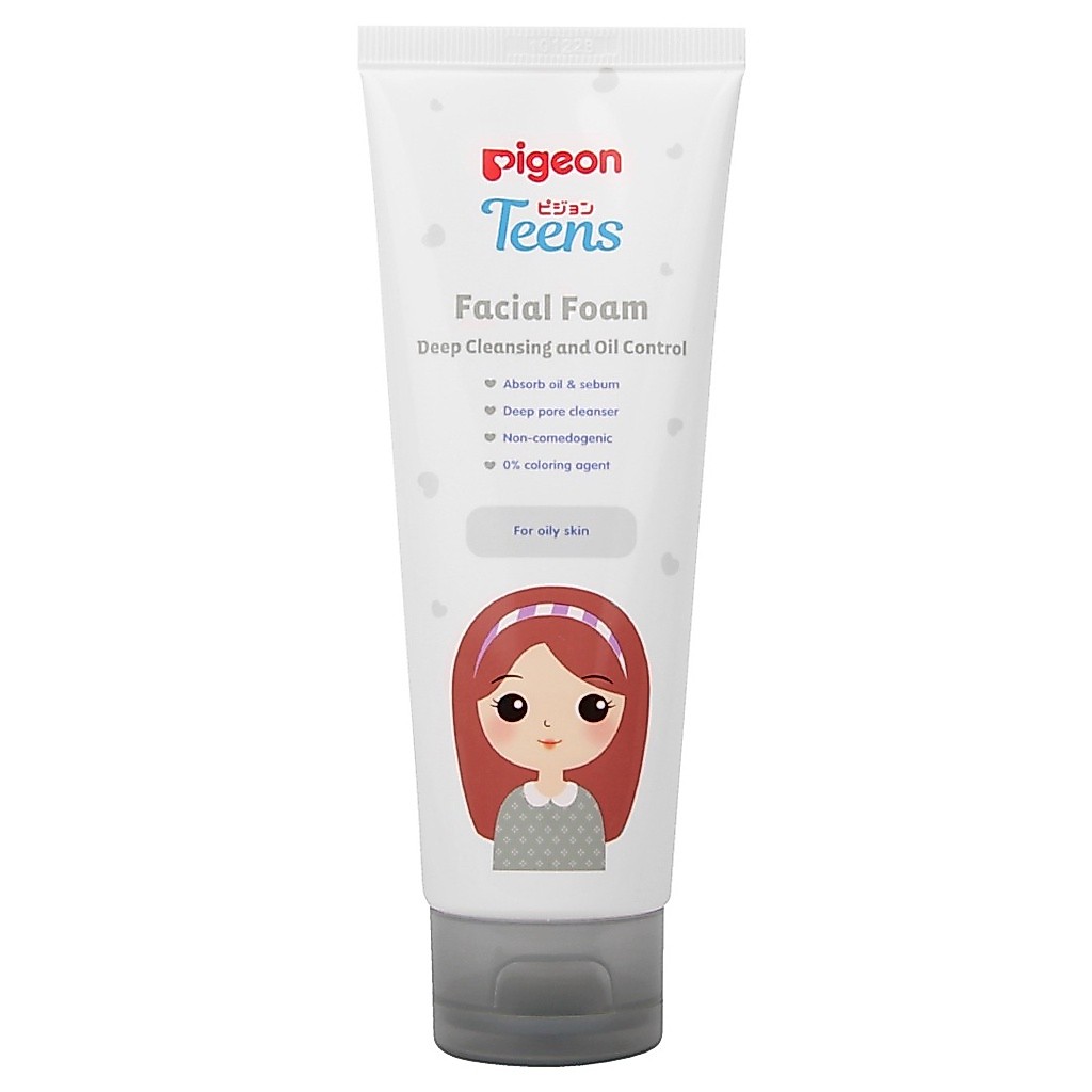 PIGEON Teens Facial Foam Deep Cleansing & Oil Control 100 ml Untuk Kulit Berminyak