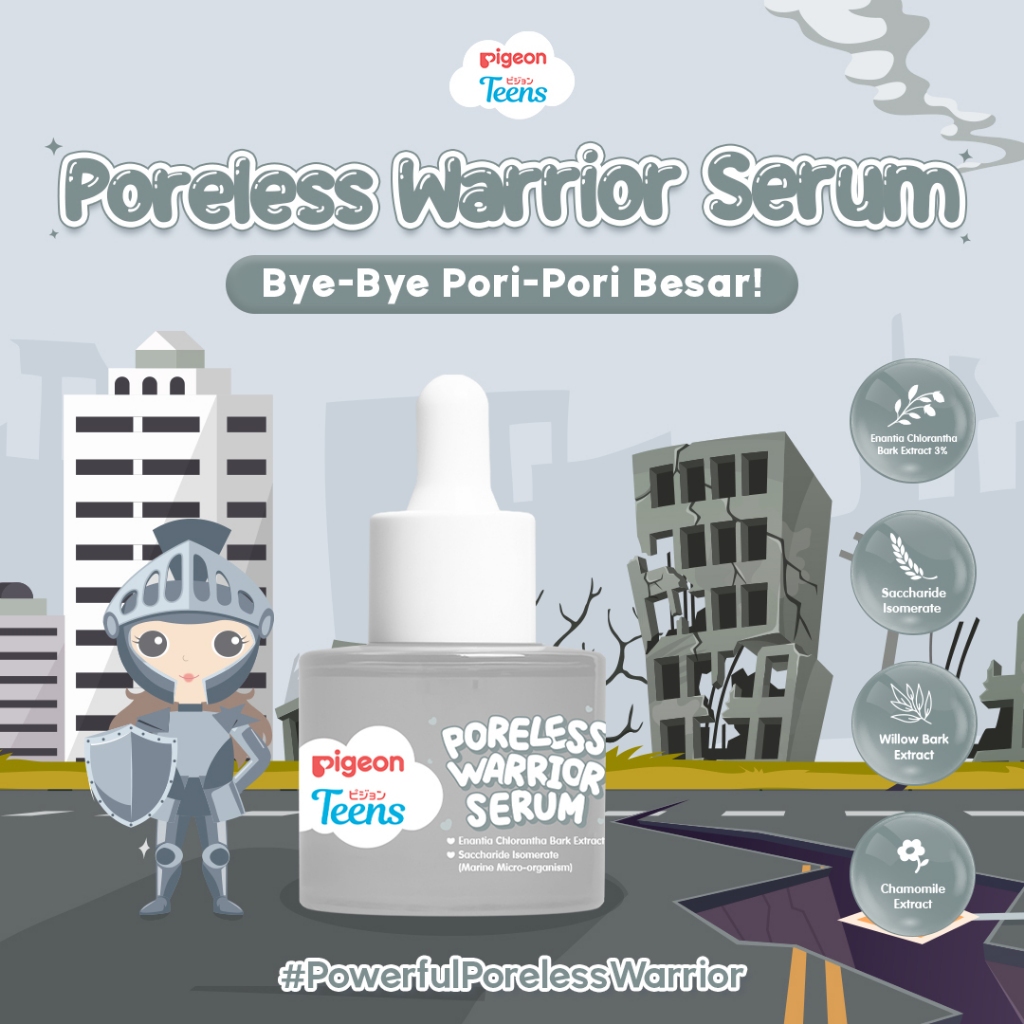 Serum Pigeon Teens Poreless Warrior 20ml Enantia Chlorantha Bark Extract 3%