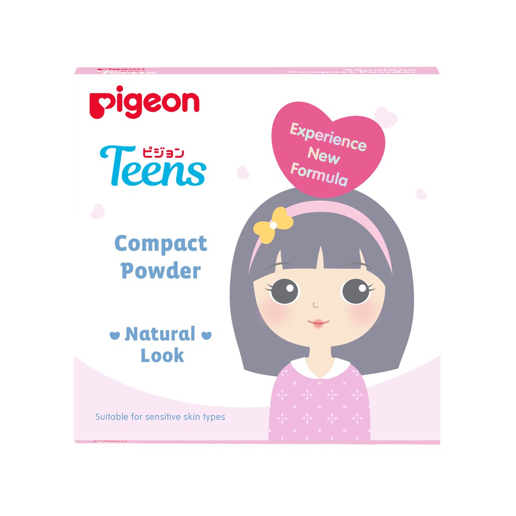 Pigeon TEENS Compact Powder Squalane 14Gr Bedak Padat Remaja Non-Acnegenic White Foto 2