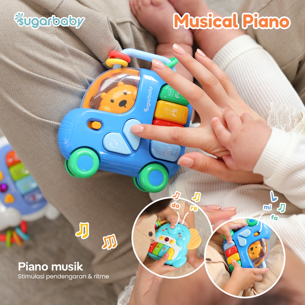 Mainan Edukasi Bayi Sugarbaby Music Car with Soothing Toys 2in1 Teether & Musik Foto 3