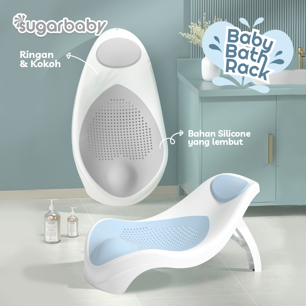 Sugar Baby Bath Rack Alas Mandi Bayi Dudukan Lipat dengan Jaring Silicone & Seat Foto 2