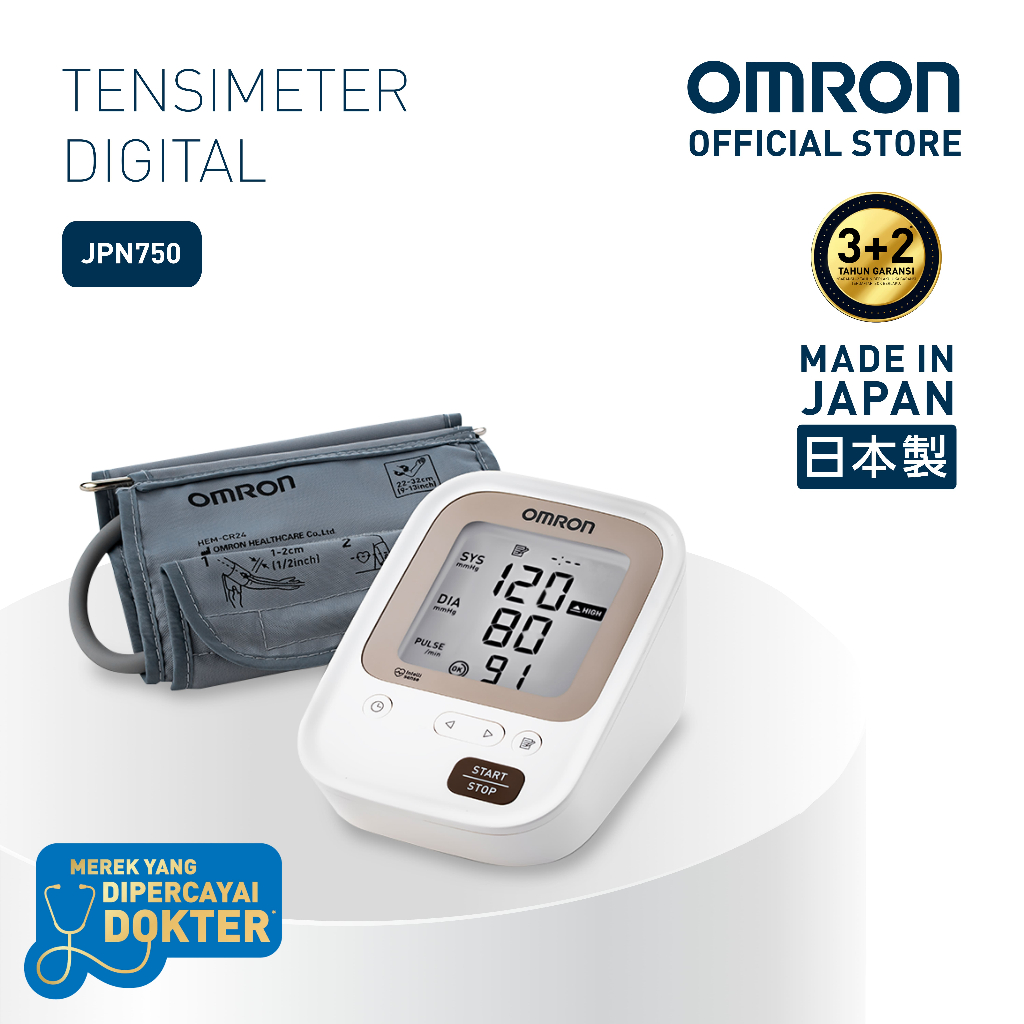 Omron JPN750 Tensimeter Digital Automatic Blood Pressure Monitor Made in Japan