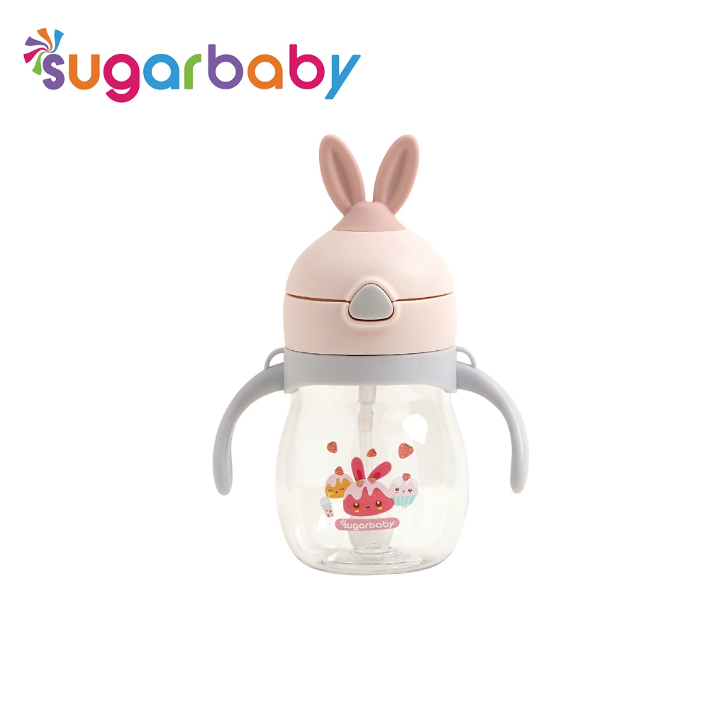 Sugar Baby TRITAN Sippy Cup Rabbit Botol Minum Bayi 270 ml Anti Bocor Sedotan Foto 6