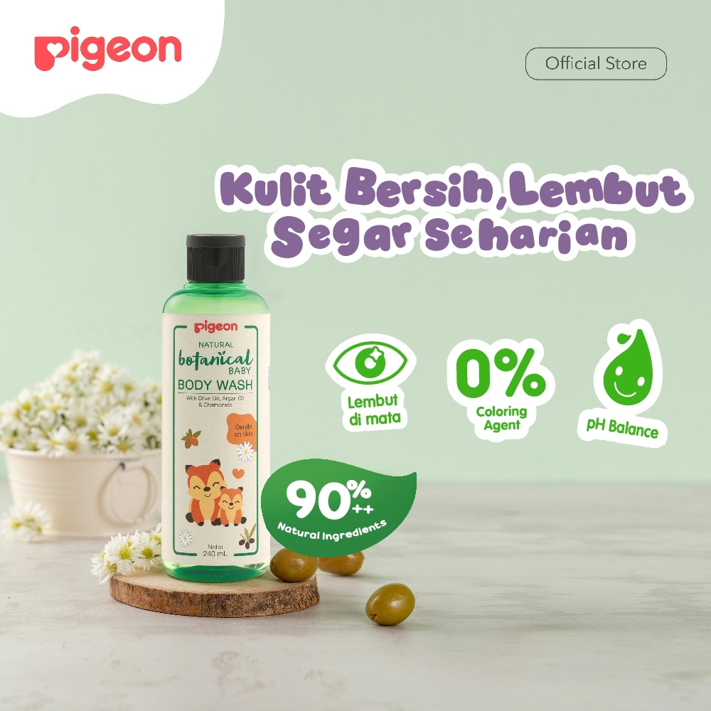 Paket Pigeon Botanical 1 Body Wash Lotion Cream Perawatan Kulit Bayi Foto 3