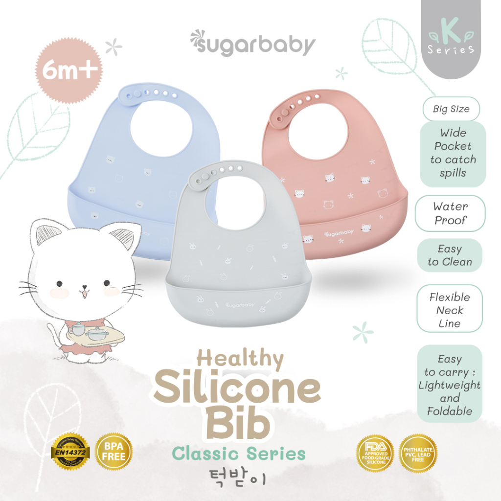 Celemek Bayi Silicon SUGAR BABY K-Series Premium Food Grade FDA BPA Free Size XL Foto 2