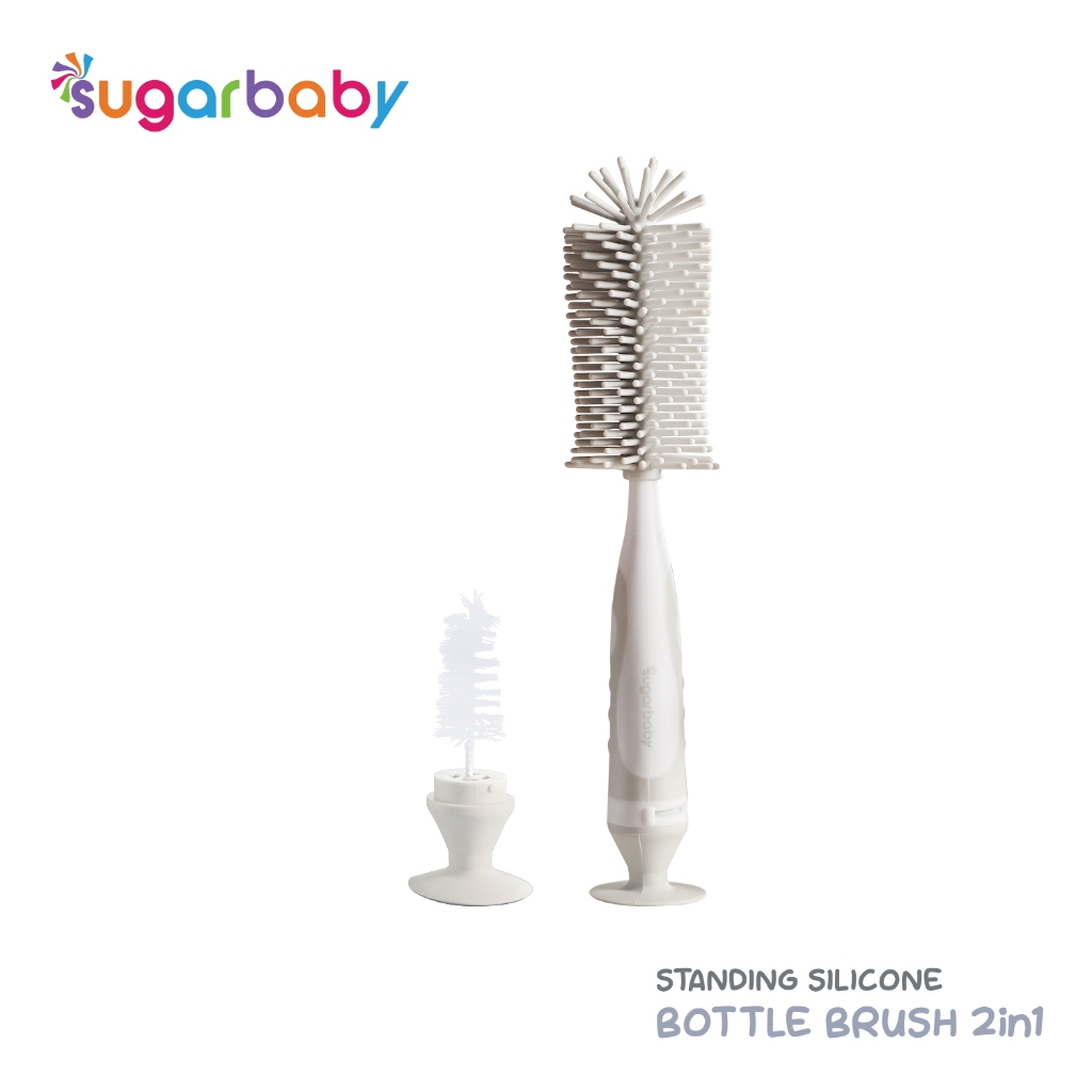 Sugarbaby Standing Silicone Bottle Brush 2in1 + Nipple Brush BPA Free Pembersih Botol Bayi Foto 6