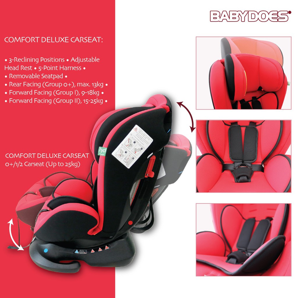 Carseat Babydoes Convertible 3in1 LCS899 Happy Dino 5-Point Harness Reclining Foto 4