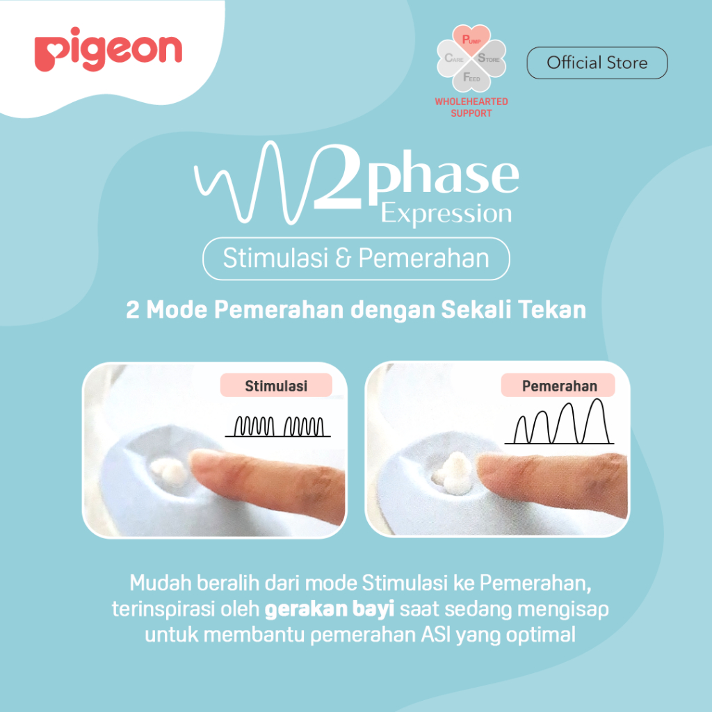 Pompa ASI Manual Pigeon BPA Free Dual Phase Stimulasi & Pemerahan Foto 5