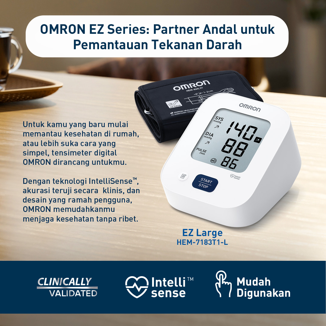 Tensimeter Digital Omron EZ Bluetooth HEM-7183T1-L Large Cuff 22-42 cm Garansi 5 Tahun Foto 6