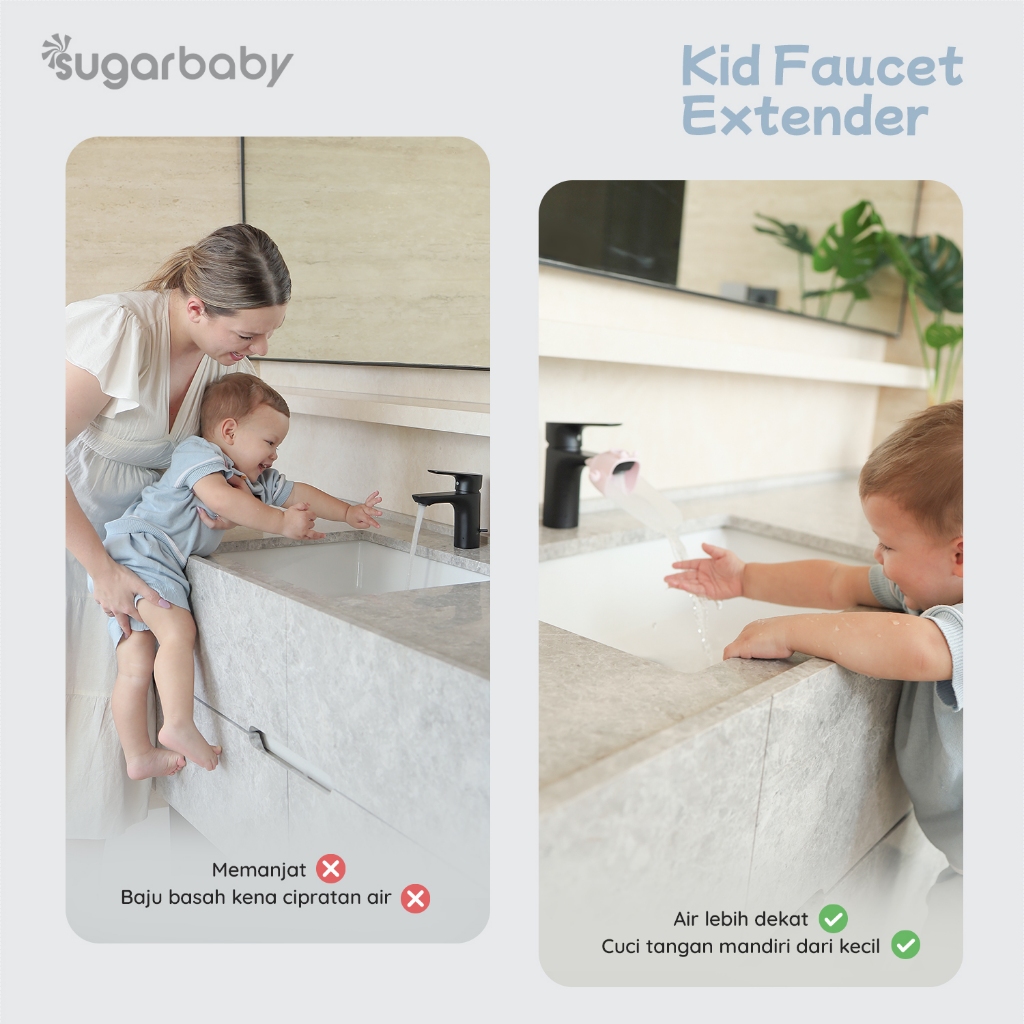 Sugarbaby Kid Faucet Extender Sambungan Keran Silikon Aman Anak BPA Free Dual Interface Foto 3