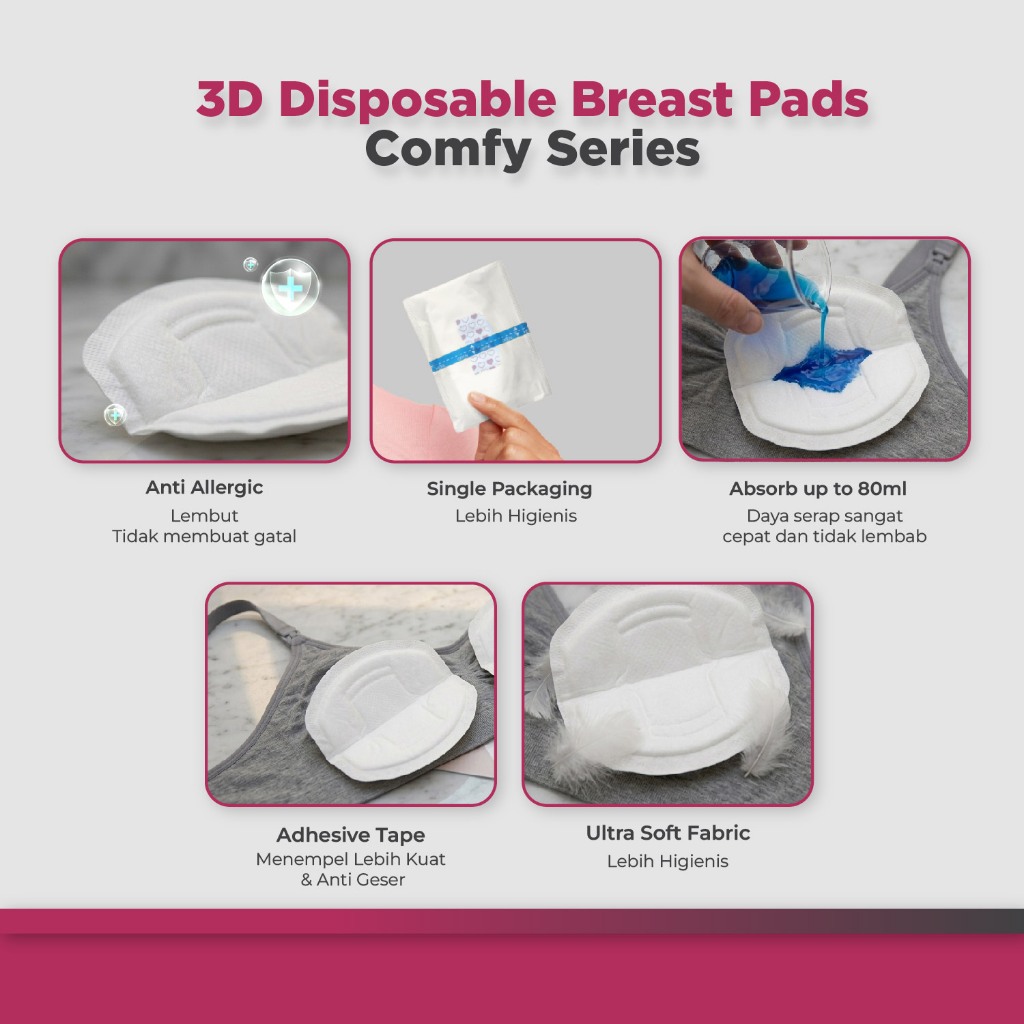 Iris Breast Pad Disposable Comfy Series Pembalut Payudara Sekali Pakai 60pcs/30pcs Foto 5