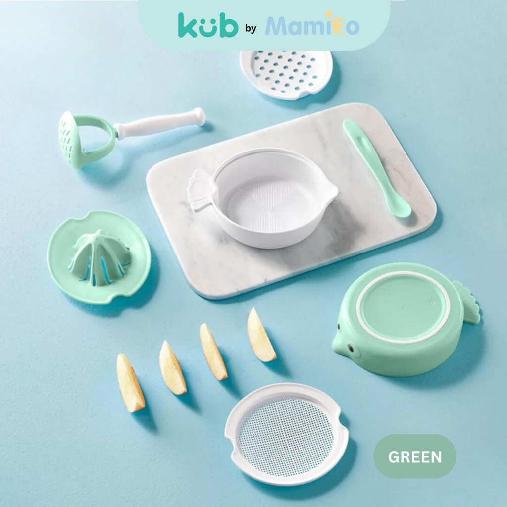KUB Grinding Bowl Set 7pcs Mangkuk Penggiling MPASI Bayi Anti Slip Silicone Foto 7