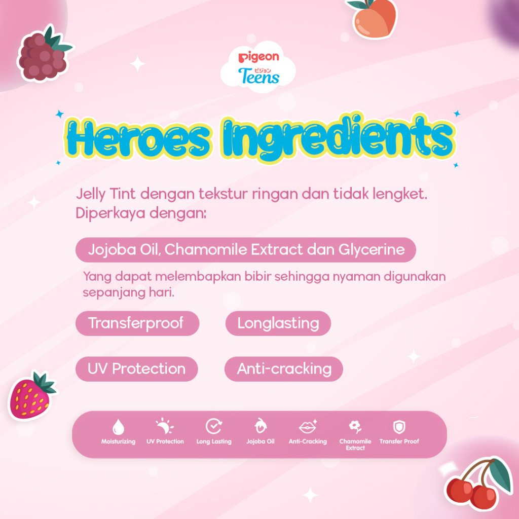 Pigeon Teens Jelly Tint Lip Tint Longlasting Transferproof Moisturizing BPOM Foto 3