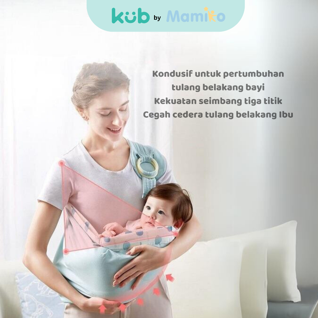 KUB Sling Nursing Cover Gendongan Bayi 2-in-1 Multifungsi Primis Cotton Batik Bayiku.id Foto 3