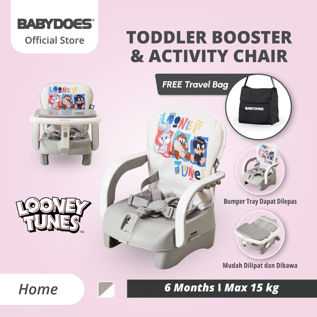 Kursi Bayi Babydoes Looney Tunes WB100 Booster Seat 3-in-1 Portable Travel Bag Foto 3