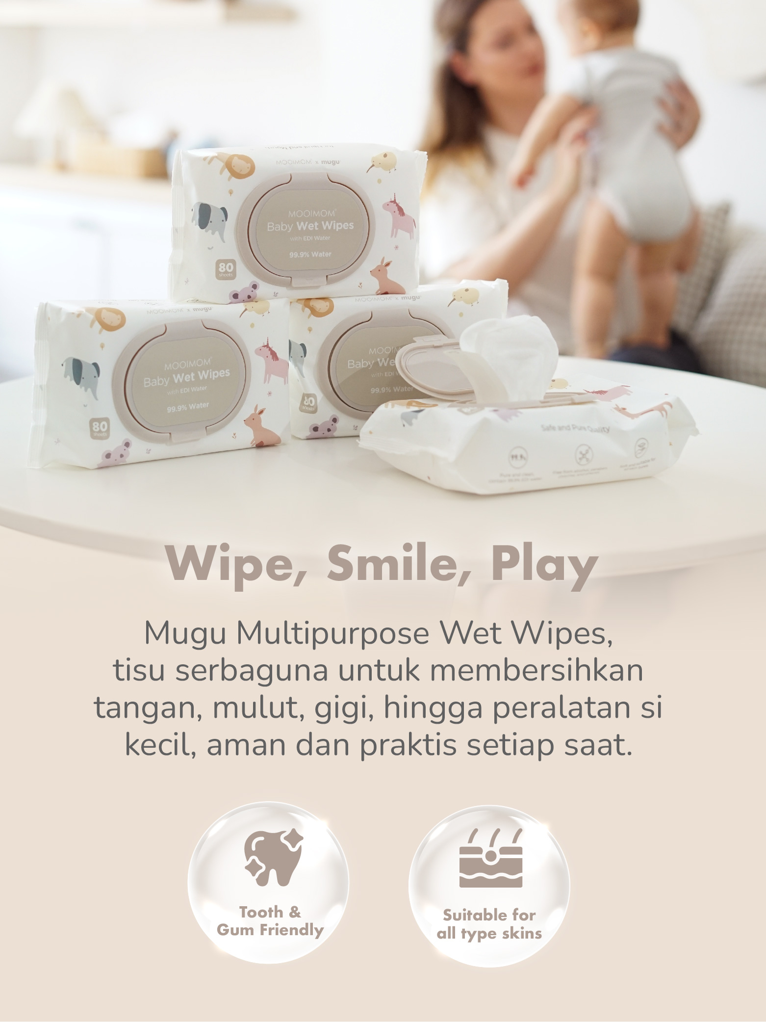 Mooimom x Mugu Wet Wipes EDI Water Foto 8