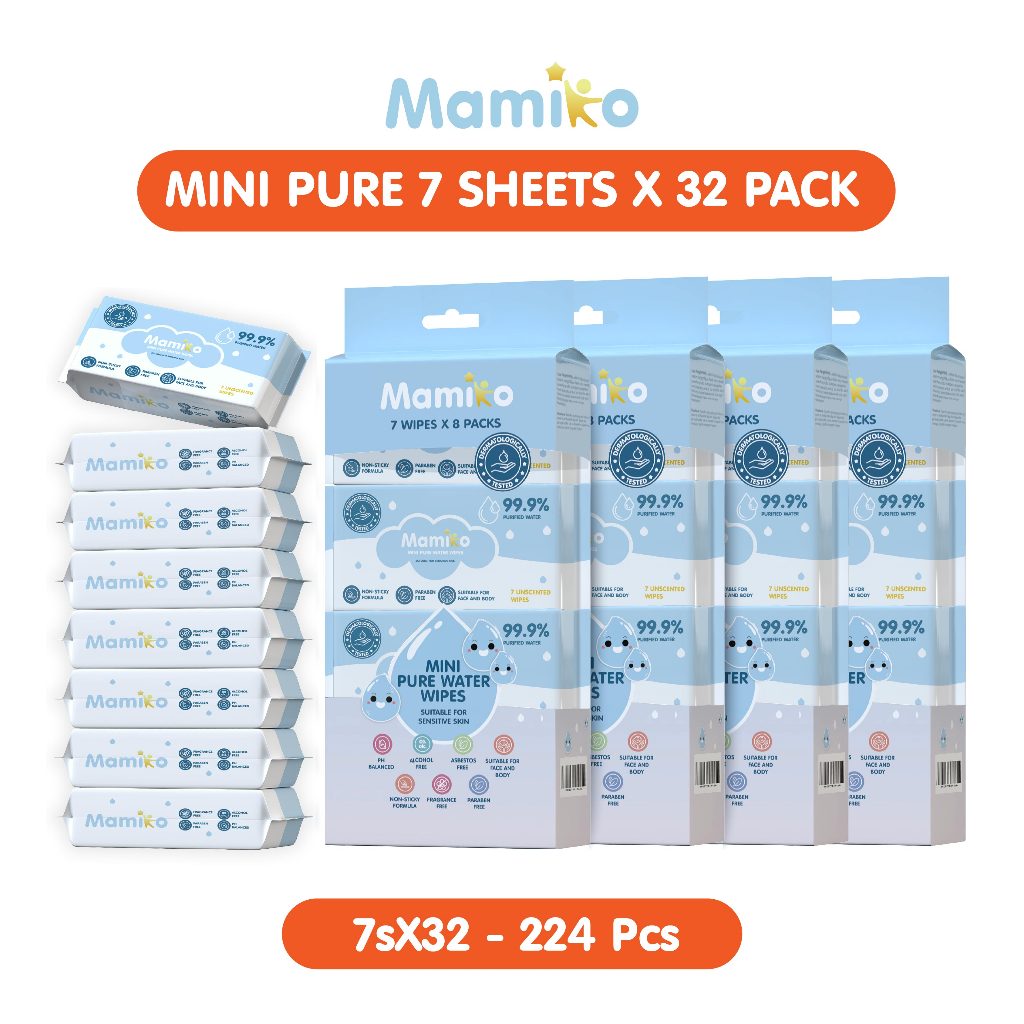Mamiko Tisu Basah Bayi Travel Pack Bundle 8 Pak x 7 Lembar Bebas Alkohol Foto 7