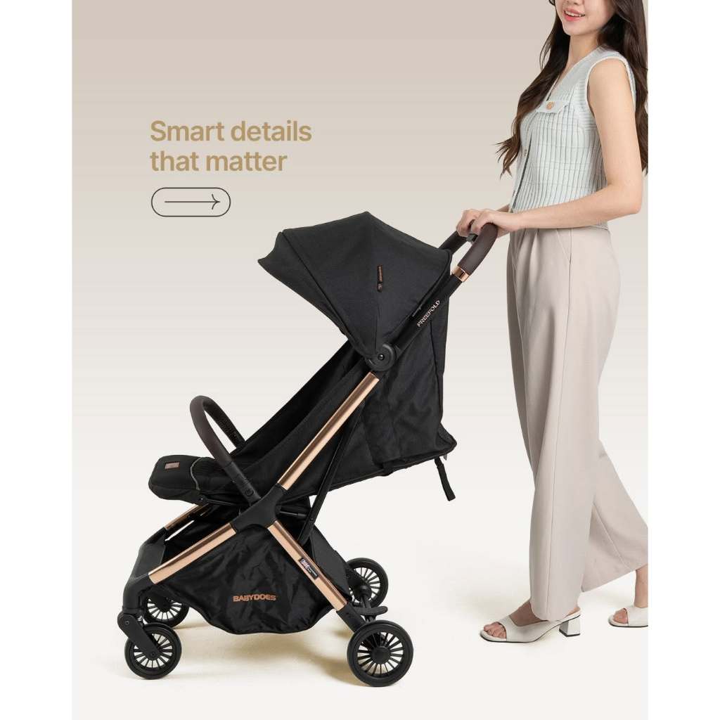 Babydoes Freefold Stroller Auto-Fold Portable Kompak untuk Bayi Baru Lahir sampai 22kg Foto 3