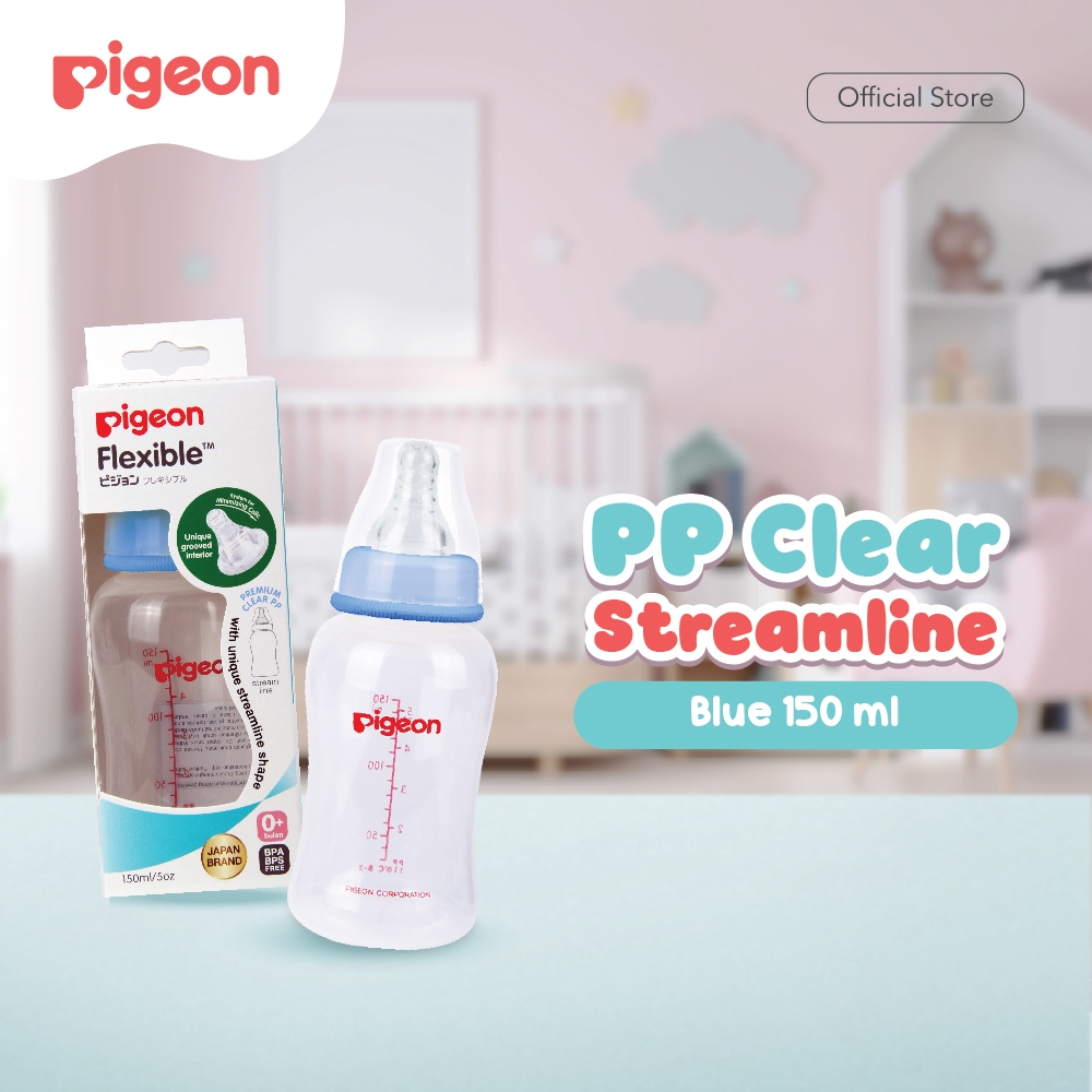 Botol Susu Pigeon Slim Neck PP Clear Streamline 150ml Dot Peristaltic S Anti Kolik Foto 5