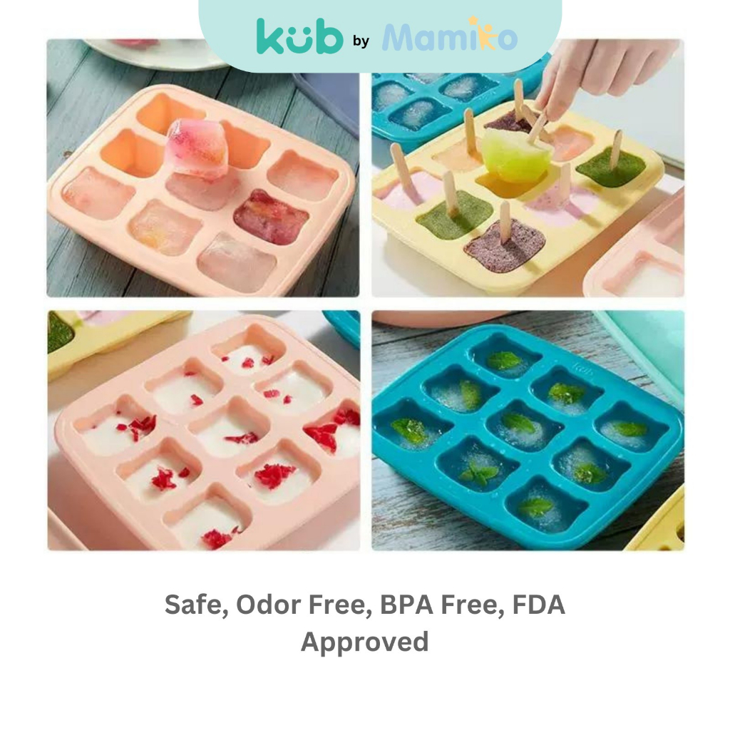 Cetakan Es Silikon KUB Ice Mould With Cover 9 Grid 30ml BPA Free Baby Foto 3