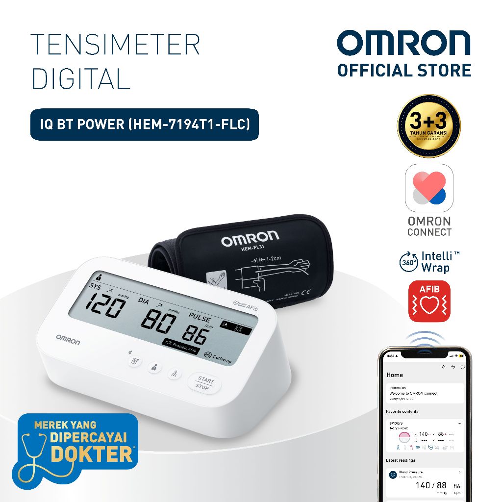 Tensimeter Digital OMRON HEM-7156T-A Manset IntelliWrap Bluetooth Connect Foto 2