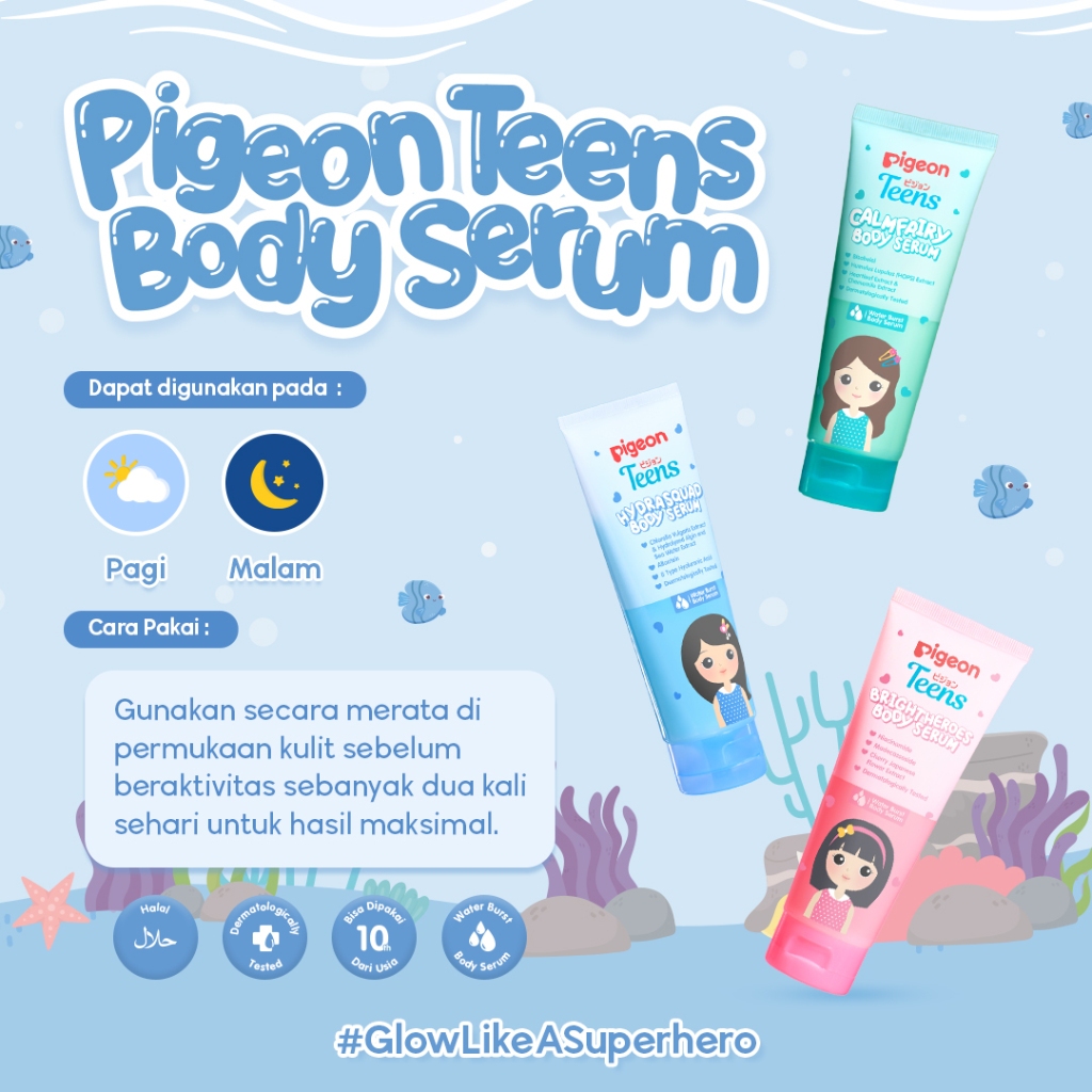 Pigeon Teens Hydra Squad Body Serum 100ml Water Burst Teknologi Gel to Water Foto 6