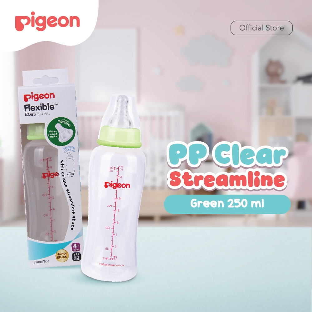 Botol Susu Pigeon Slim Neck PP 250ml BPA Free Anti Kolik Dot Peristaltic Size Foto 7