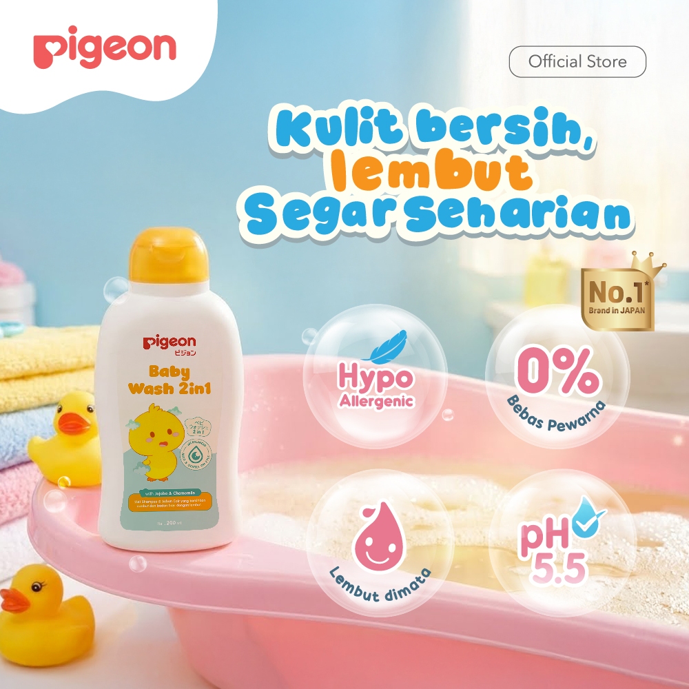 Pigeon Baby Wash Chamomile Sabun Cair 2in1 Shampoo & Body Hypoallergenic Halal