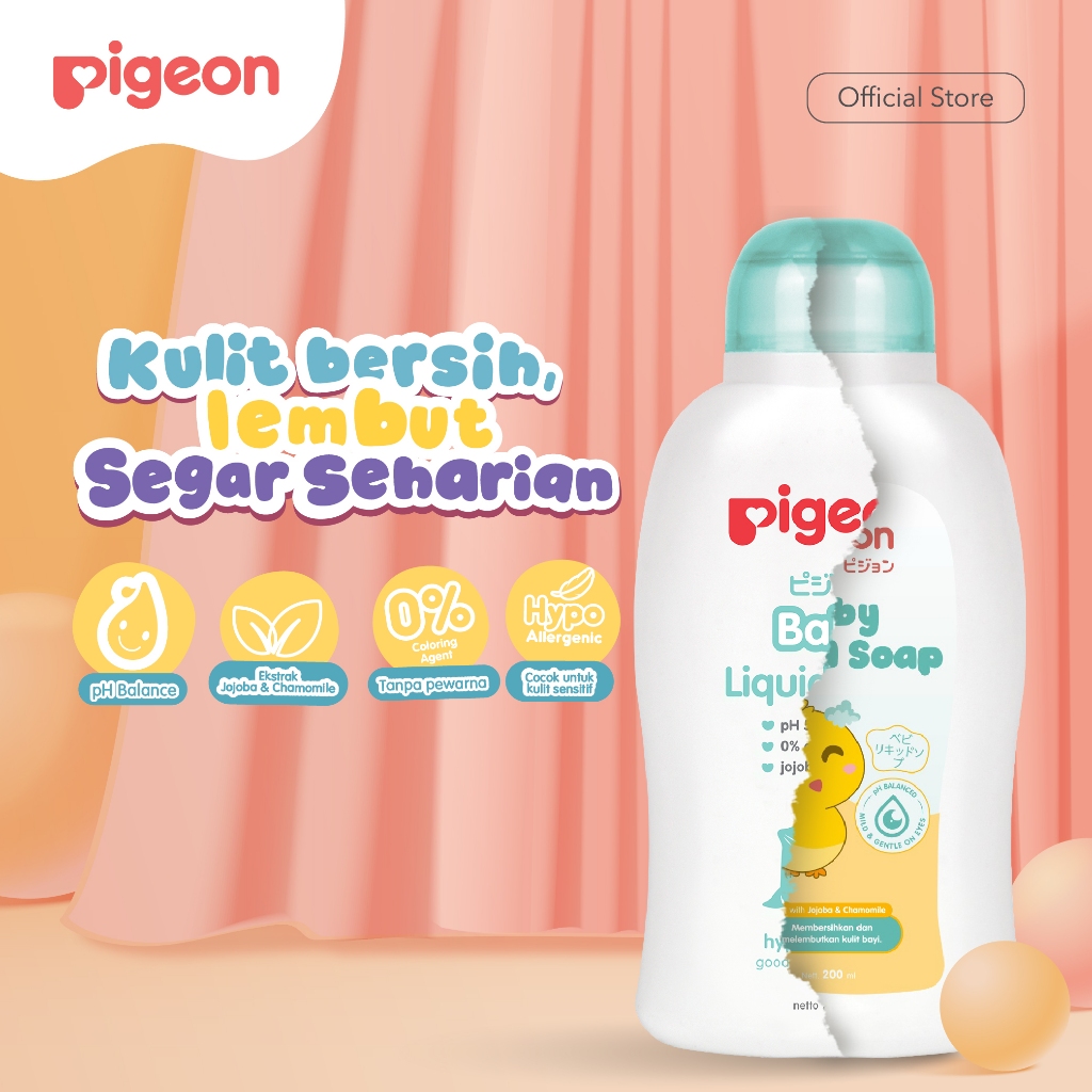 Pigeon Baby Liquid Soap Sabun Cair Bayi 400 ml Hypoallergenic dengan Jojoba & Chamomile Foto 7
