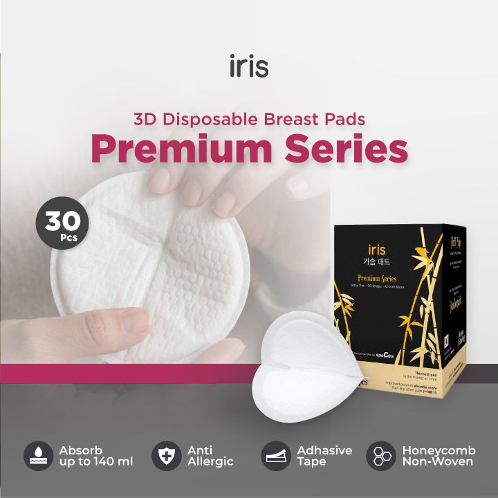 Breast Pad Iris Premium Series Disposable 60 Pcs Anti Bocor Honeycomb 3D Shape Foto 6