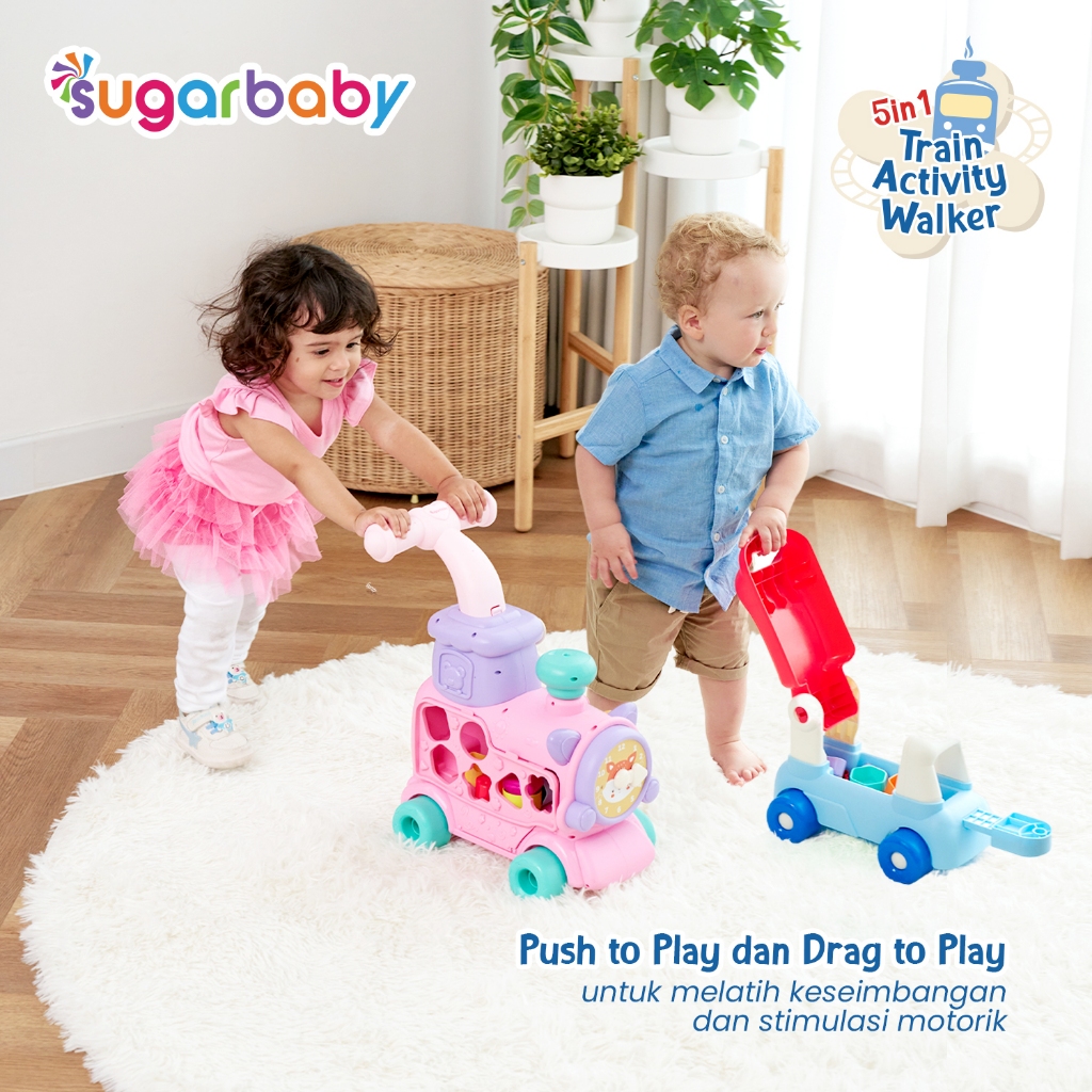 Sugarbaby Train Activity Walker 5in1 Push Walker Kereta Mainan Edukatif Bayi Foto 3