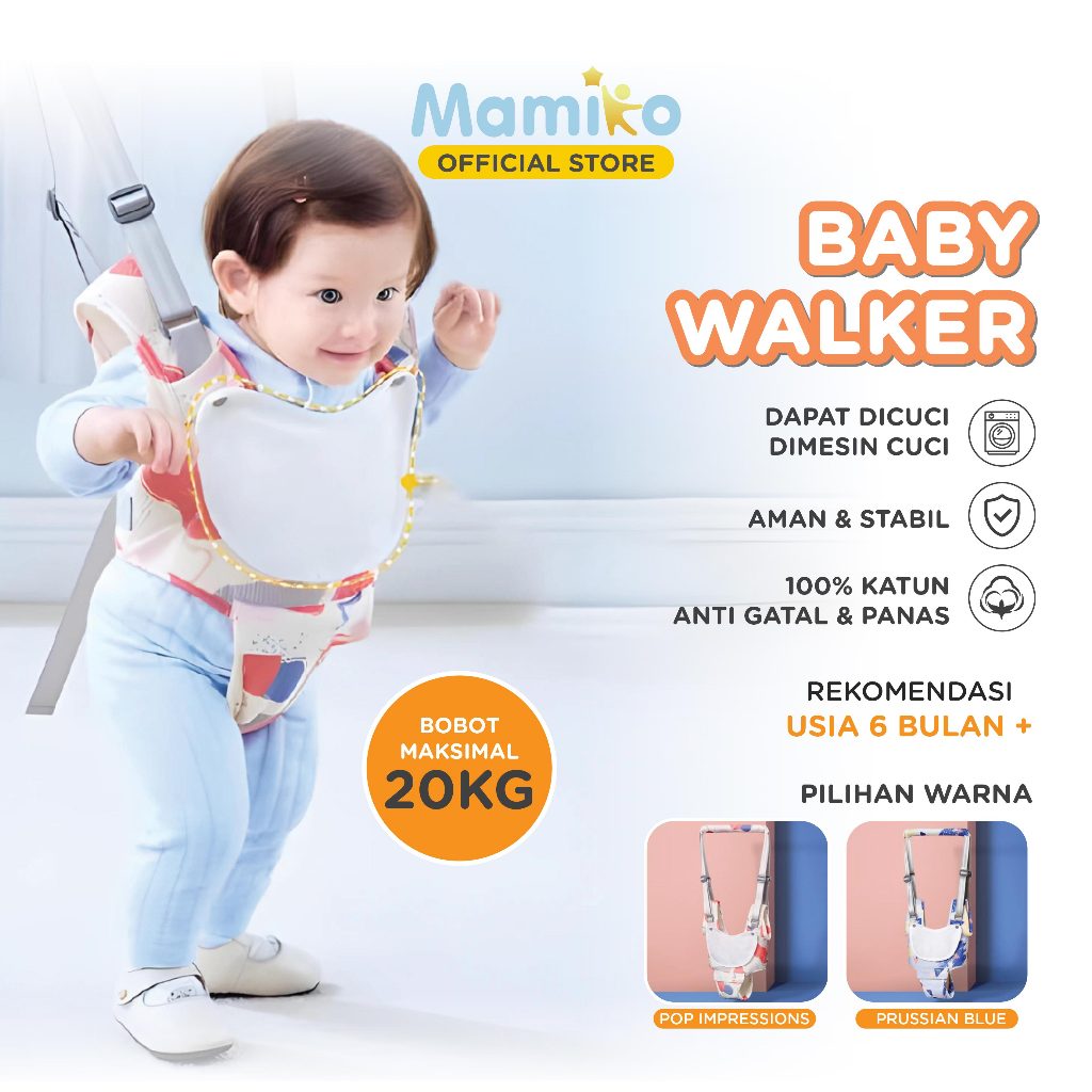 KUB x CL Toddler Belt Baby Walking Assistant 2 Ways Rompi Katun Premium Foto 2