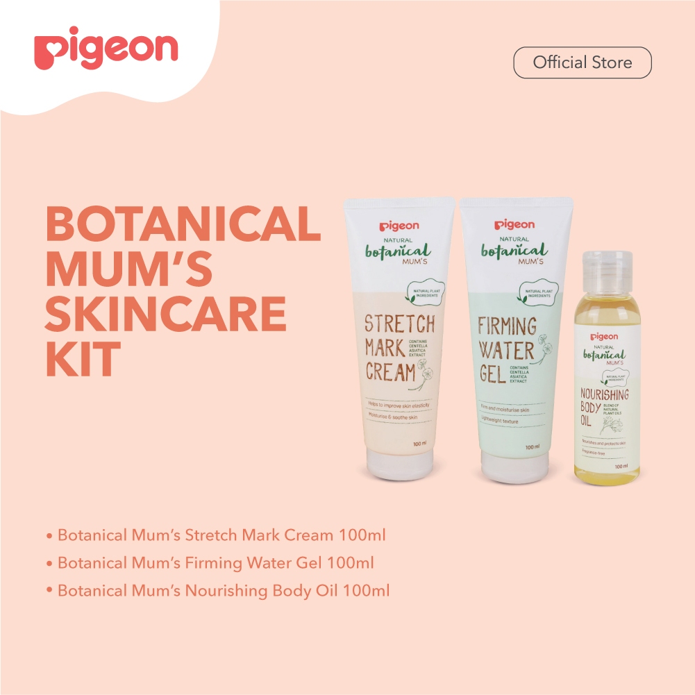 Pigeon Botanical Mum's Skincare Kit Cream Stretch Mark Firming Gel Body Oil