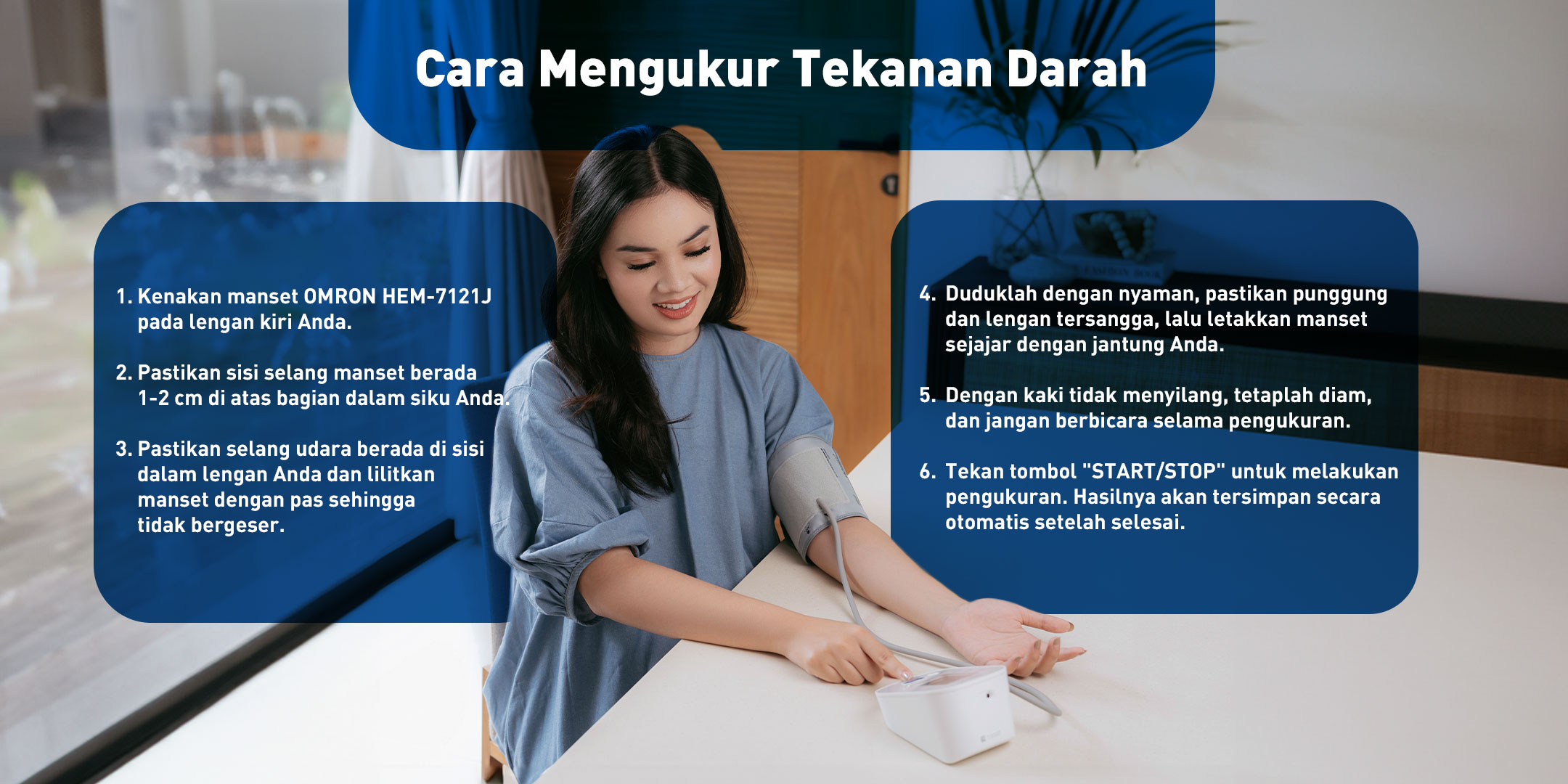 Tensimeter Digital OMRON HEM-7121J Monitor Tekanan Darah Akurat dengan Teknologi IntelliSense Foto 8
