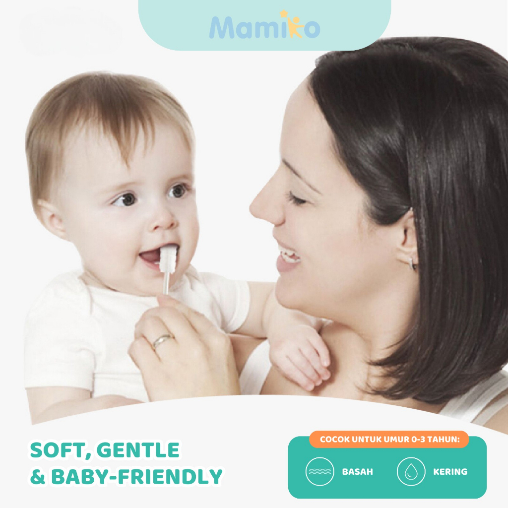 Mamiko Baby Oral Cleaner Kain Kasa 100% Cotton Steril Kemasan Individual 30 PCS Foto 3