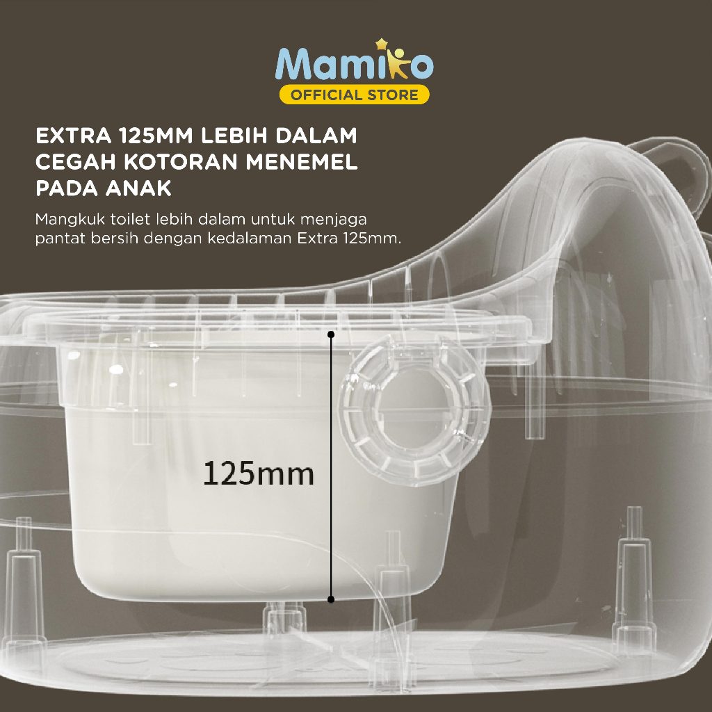 Mamiko All-in-One Potty Training Set Toilet Anak Duduk Portable 4 Fase Abu-abu Foto 5
