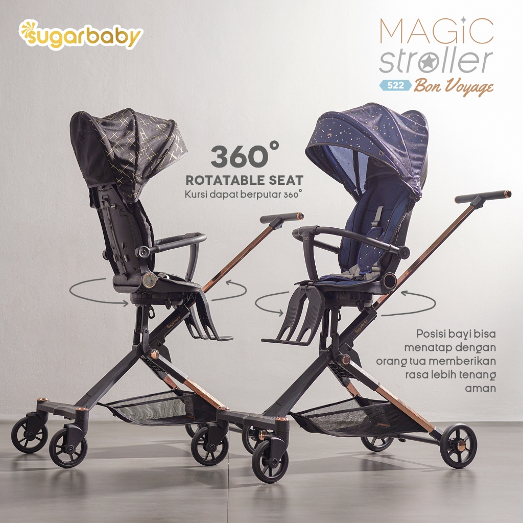 Stroller Bayi Sugarbaby Magic 522 Bon Voyage 2 Arah Kursi Putar 360 Semi High Foto 5