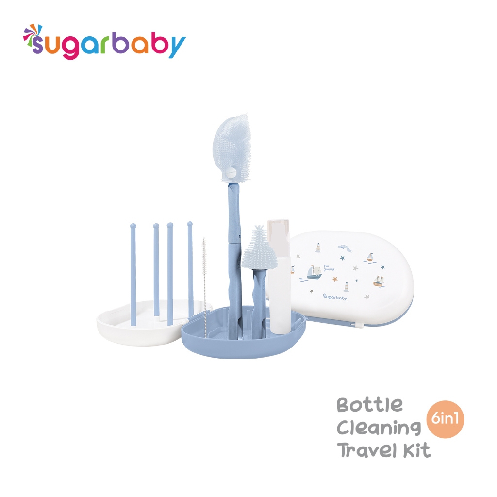 Sugarbaby Bottle Cleaning Travel Kit 6in1 Set Pembersih Botol Susu Bayi Portable Foto 5