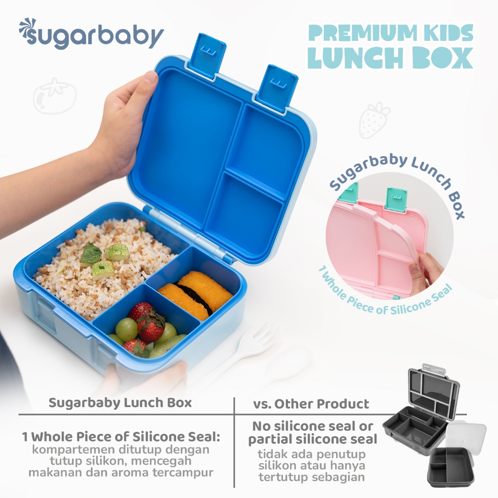 Kotak Bekal Anak Sugarbaby Premium Kids Lunch Box 650ml BPA Free Anti Bocor Foto 4