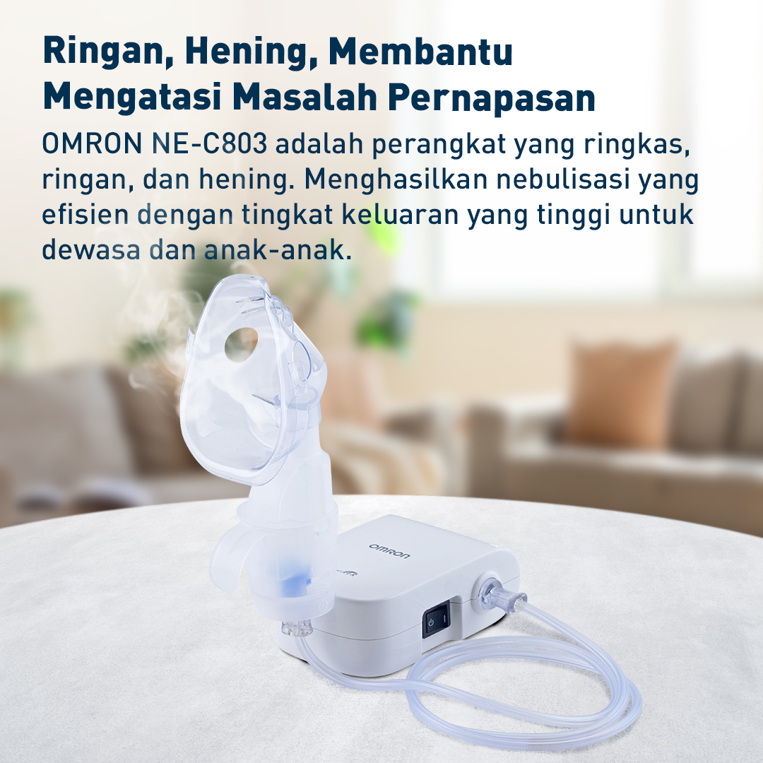 Omron Compressor Nebulizer NE-C803 Portable Ringan untuk Asma & Alergi Dewasa dan Anak Foto 5
