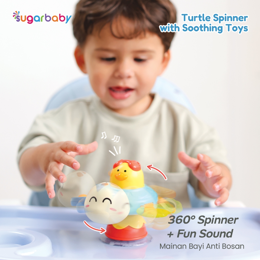 Mainan Sensori Bayi Sugarbaby Turtle Spinner 360 Suction Cup BPA Free Foto 2