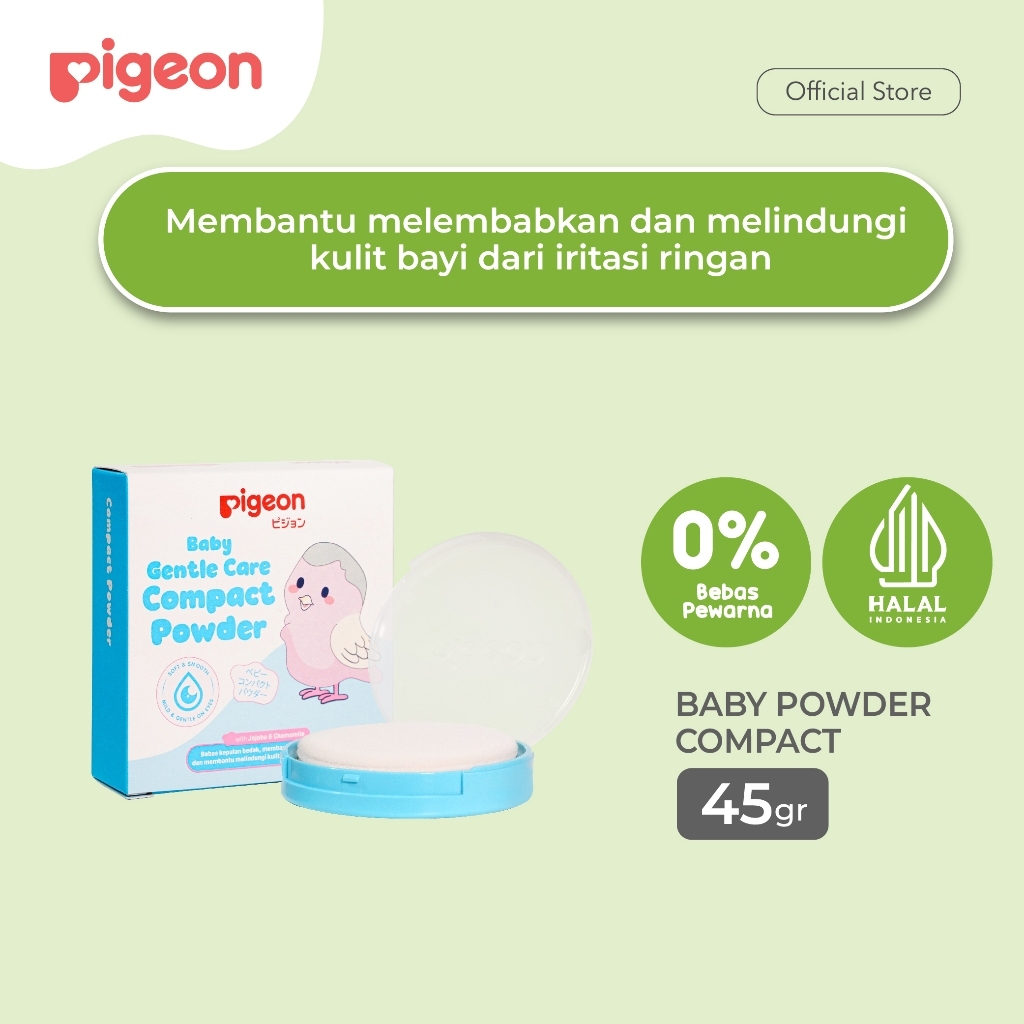 Pigeon Baby Compact Powder Chamomile 45gr dengan Refill Bedak Padat Bayi Anti Alergi Foto 4