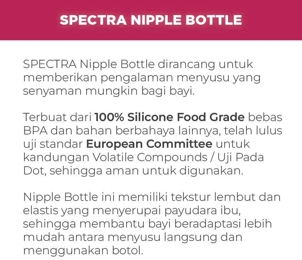 Spectra Silicone Nipple Wide Neck Dot Bayi Size M Isi 2 Piece Foto 6