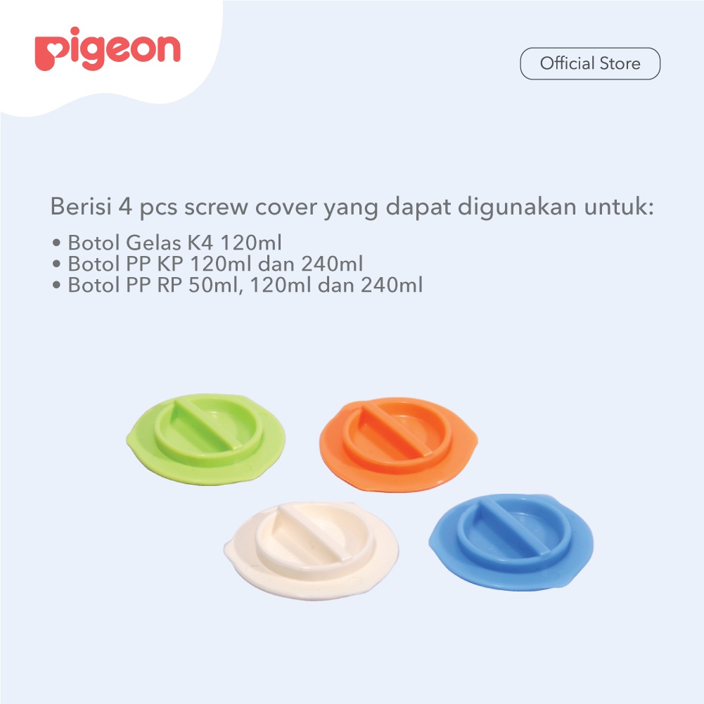 Pigeon Screw Cover Slim Tutup Botol Susu Slim Neck Isi 4 Pcs Food Grade Foto 3