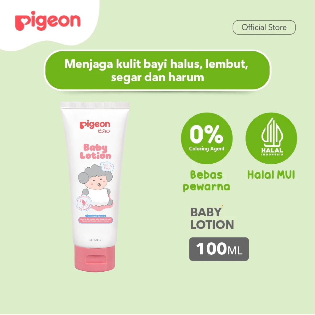PIGEON Baby Lotion 100 ml Hypoallergenic Tanpa Pewarna untuk Wajah dan Badan Bayi Foto 3