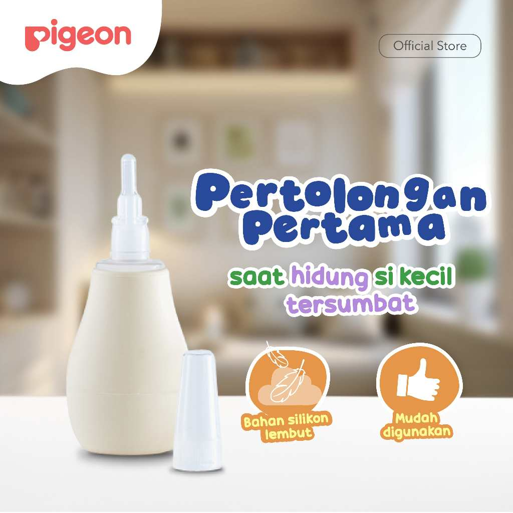 Pigeon Nose Cleaner Alat Penghisap Lendir Bayi Penyedot Ingus dengan Pompa Karet dan Ujung Foto 2