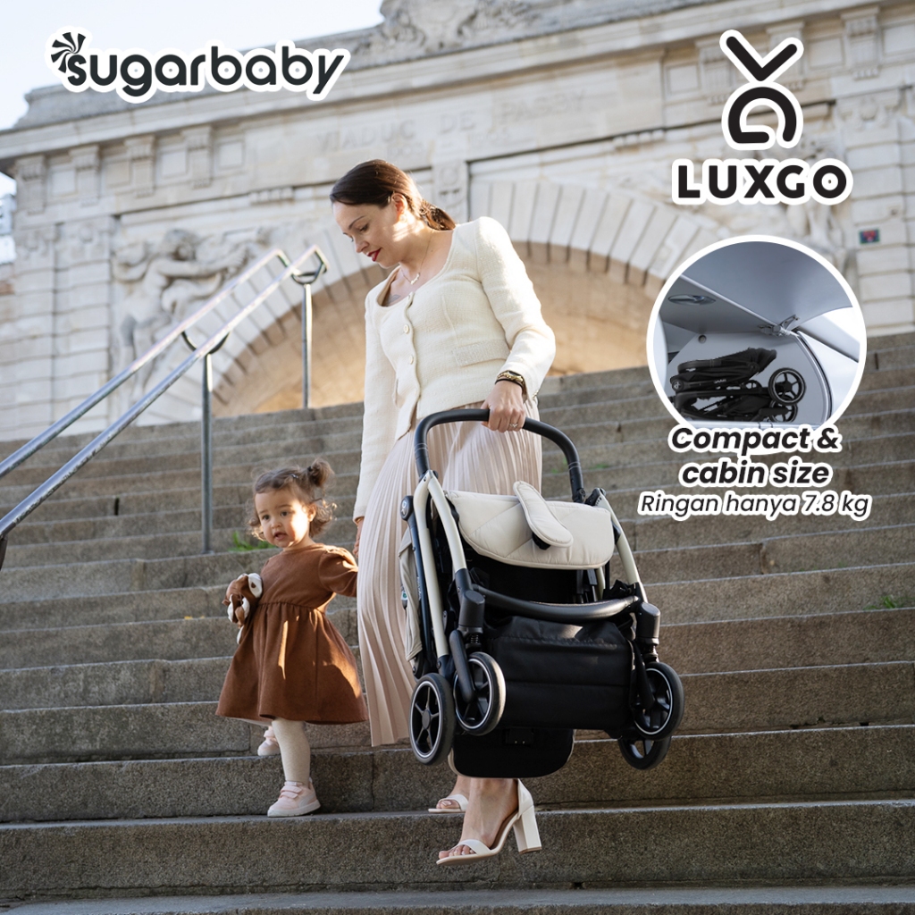 Stroller Bayi Sugarbaby LuxGo Auto Fold Single-Handedly Ringan 7.8kg Cabin Size BPA Free Foto 2