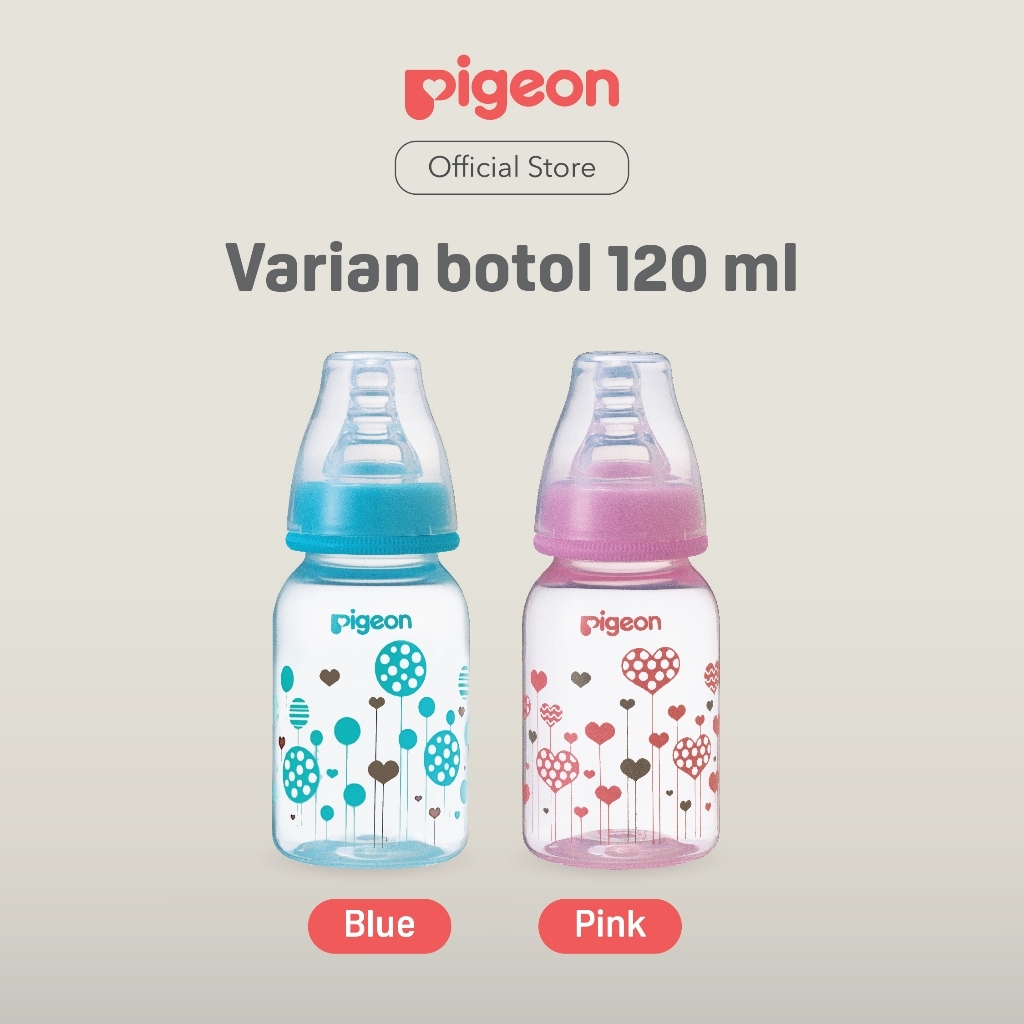 Botol Susu Bayi PIGEON Slim Neck Clear RP 120ml PP BPA Free Dot S Foto 2